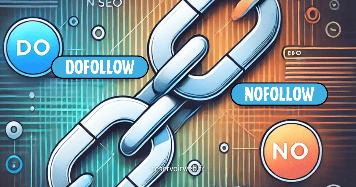 Chaîne symbolisant les liens nofollow et dofollow.